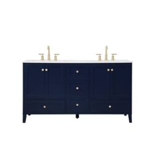 ARKA-E VF18060DBL Bathroom Vanity in Blue/Gold