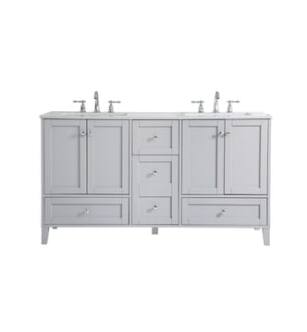 ARKA-E VF18060DGR Bathroom Vanity in Grey/Brushed Nickel