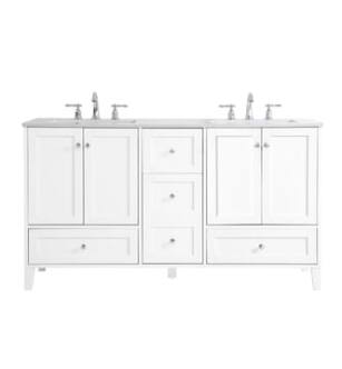 ARKA-E VF18060DWH Bathroom Vanity in White/Brushed Nickel