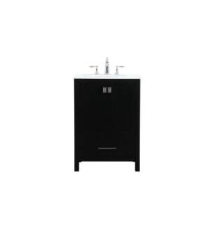 ARKA-E VF18824BK Bathroom Vanity in Black/Brushed Nickel