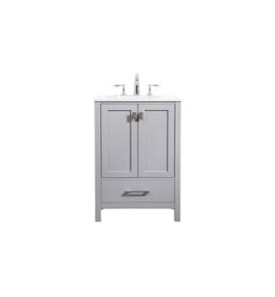 ARKA-E VF18824GR Bathroom Vanity in Grey/Brushed Nickel