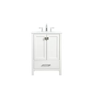 ARKA-E VF18824WH Bathroom Vanity in White/Brushed Nickel