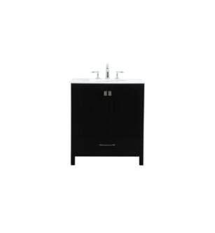ARKA-E VF18830BK Bathroom Vanity in Black/Brushed Nickel