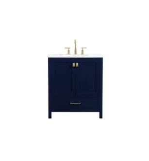 ARKA-E VF18830BL Bathroom Vanity in Blue/Gold