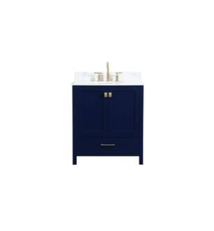 ARKA-E VF18830BL-BS Bathroom Vanity in Blue/Gold