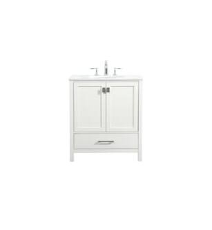 ARKA-E VF18830WH Bathroom Vanity in White/Brushed Nickel