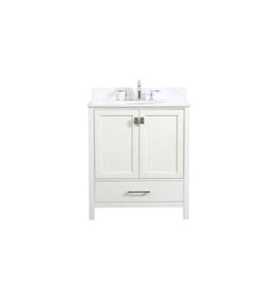 ARKA-E VF18830WH-BS Bathroom Vanity in White/Brushed Nickel