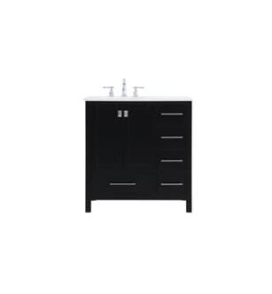 ARKA-E VF18832BK Bathroom Vanity in Black/Brushed Nickel