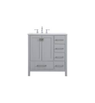 ARKA-E VF18832GR Bathroom Vanity in Gray/Brushed Nickel