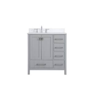 ARKA-E VF18832GR-BS Bathroom Vanity in Gray/Brushed Nickel
