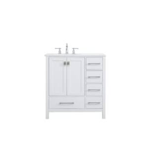 ARKA-E VF18832WH Bathroom Vanity in White/Brushed Nickel