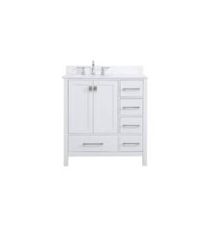 ARKA-E VF18832WH-BS Bathroom Vanity in White/Brushed Nickel