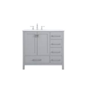 ARKA-E VF18836GR Bathroom Vanity in Gray/Brushed Nickel