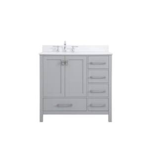 ARKA-E VF18836GR-BS Bathroom Vanity in Gray/Brushed Nickel