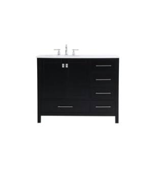 ARKA-E VF18842BK Bathroom Vanity in Black/Brushed Nickel
