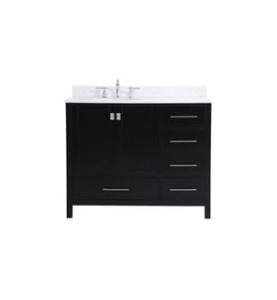ARKA-E VF18842BK-BS Bathroom Vanity in Black/Brushed Nickel