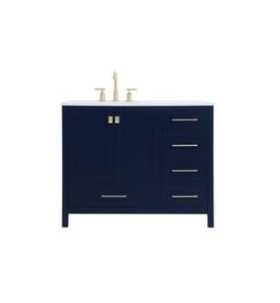 ARKA-E VF18842BL Bathroom Vanity in Blue/Gold