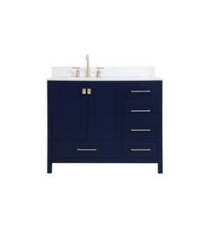 ARKA-E VF18842BL-BS Bathroom Vanity in Blue/Gold