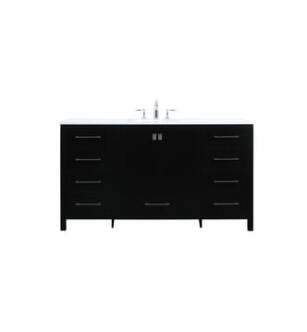 ARKA-E VF18860BK Bathroom Vanity in Black/Brushed Nickel