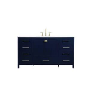 ARKA-E VF18860BL Bathroom Vanity in Blue/Gold
