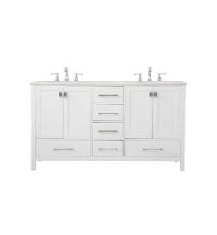 ARKA-E VF18860DWH Bathroom Vanity in White/Brushed Nickel