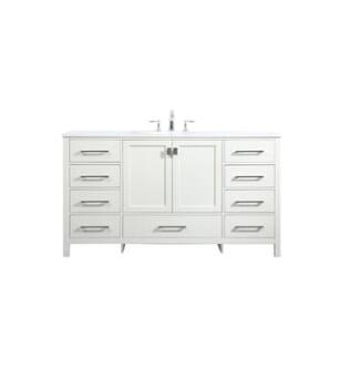 ARKA-E VF18860WH Bathroom Vanity in White/Brushed Nickel