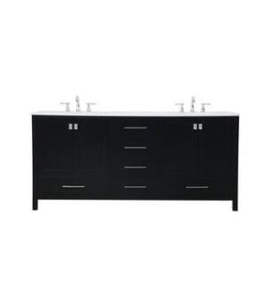 ARKA-E VF18872DBK Bathroom Vanity in Black/Brushed Nickel