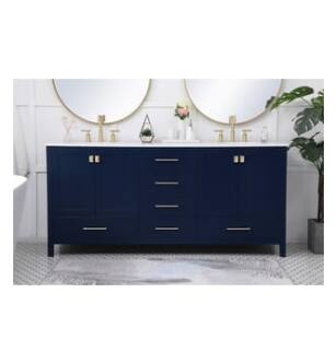 ARKA-E VF18872DBL Bathroom Vanity in Blue/Gold