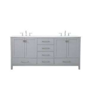 ARKA-E VF18872DGR Bathroom Vanity in Gray/Brushed Nickel