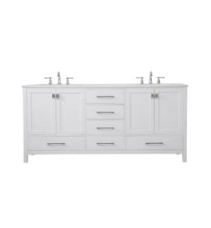 ARKA-E VF18872DWH Bathroom Vanity in White/Brushed Nickel