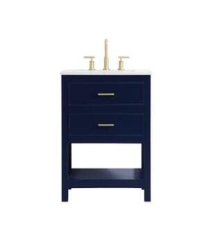ARKA-E VF19024BL Bathroom Vanity in Blue/Gold