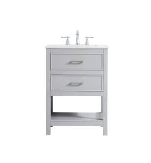 ARKA-E VF19024GR Bathroom Vanity in Grey/Brushed Nickel