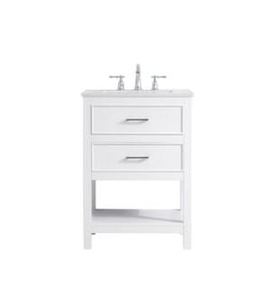 ARKA-E VF19024WH Bathroom Vanity in White/Brushed Nickel