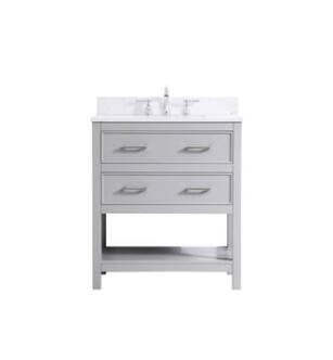 ARKA-E VF19030GR-BS Bathroom Vanity in Grey/Brushed Nickel