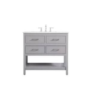 ARKA-E VF19036GR Bathroom Vanity in Gray/Brushed Nickel