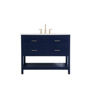 ARKA-E VF19042BL Bathroom Vanity in Blue/Gold