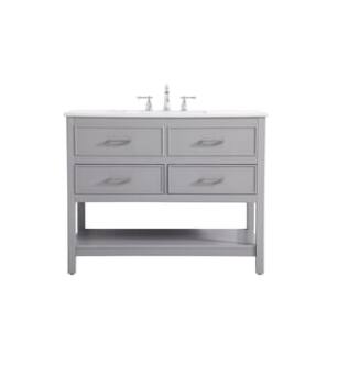ARKA-E VF19042GR Bathroom Vanity in Gray/Brushed Nickel