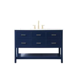 ARKA-E VF19048BL Bathroom Vanity in Blue/Gold