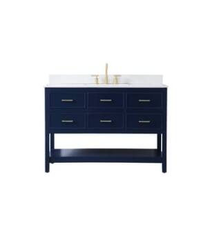 ARKA-E VF19048BL-BS Bathroom Vanity in Blue/Gold
