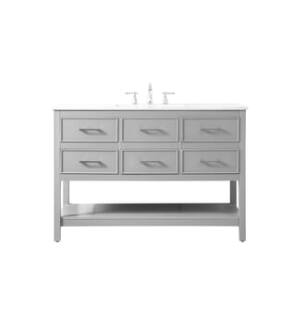 ARKA-E VF19048GR Bathroom Vanity in Gray/Brushed Nickel