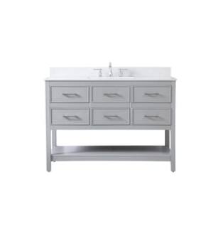 ARKA-E VF19048GR-BS Bathroom Vanity in Gray/Brushed Nickel