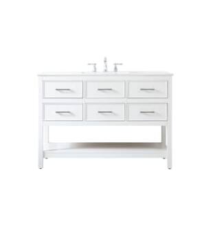 ARKA-E VF19048WH Bathroom Vanity in White/Brushed Nickel