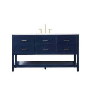ARKA-E VF19060BL Bathroom Vanity in Blue/Gold