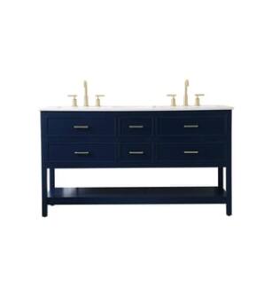 ARKA-E VF19060DBL Bathroom Vanity in Blue/Gold
