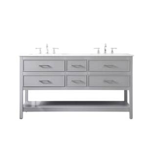 ARKA-E VF19060DGR Bathroom Vanity in Gray/Brushed Nickel