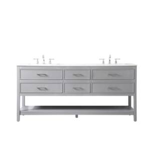 ARKA-E VF19072DGR Bathroom Vanity in Gray/Brushed Nickel