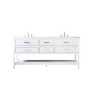 ARKA-E VF19072DWH Bathroom Vanity in White/Brushed Nickel