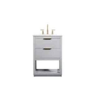ARKA-E VF19224GR Bathroom Vanity in Grey/Gold