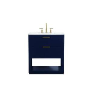 ARKA-E VF19230BL Bathroom Vanity in Blue/Gold
