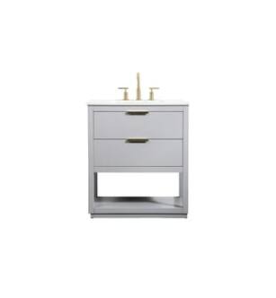 ARKA-E VF19230GR Bathroom Vanity in Grey/Gold
